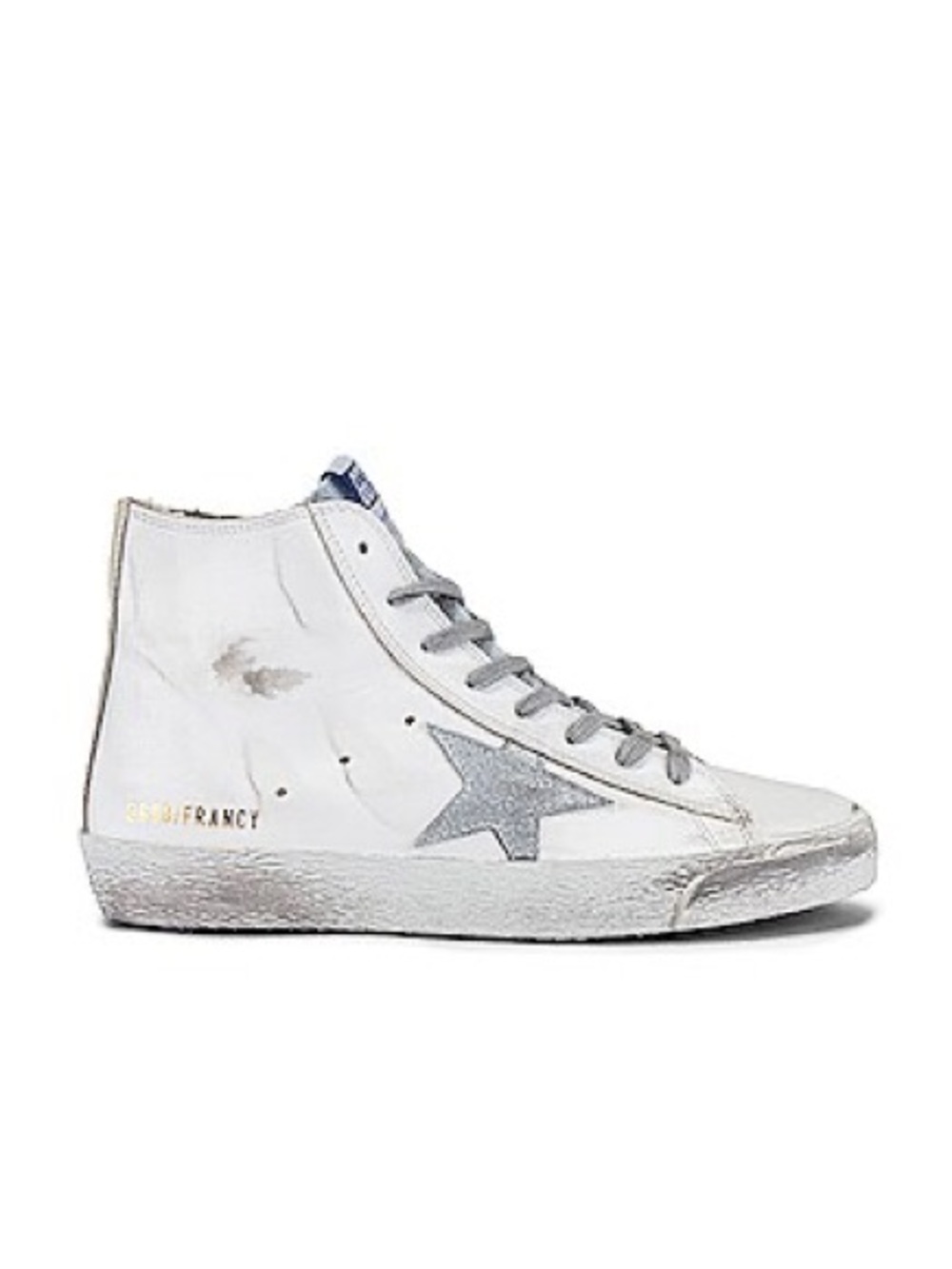 Golden Goose Francy Sneaker in White. Silver & Milk